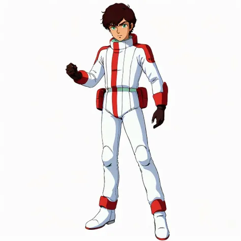 masterpiece,high quality,white background,solo,
<lora:judauashta003:0.7>,
judauashta,1boy,
short hair,brown hair,green eyes,dark skin,
judauspacepilotsuit,
spacepilotsuit,
gloves,
boots,
hand up,v,