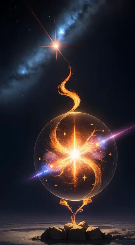 A dynamic Long Shot of 1boy of 3yo (Charlie De Little:1.3) full of Sparkle,Beam and Celestial,Whimsical and Silver,Bronze and Solar Flare, that Wizard, (Black Spore Print Charmed,Arcanum,Enflame ,Enveloping,Ethereal,Flowing,Celestial Stardust,Brick Diffusion,Brownian motion,Superfluid,Horizontal lines,Sphere,Cross ,Neon Mirage,Immortality magic:1.0) Time Bending (manipulating the flow of time),
