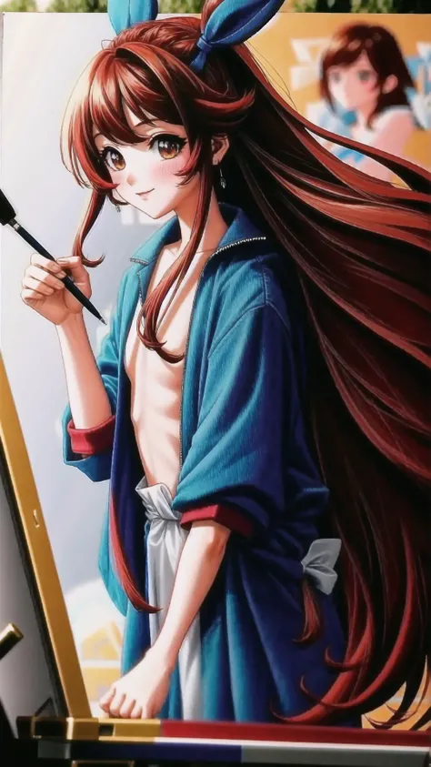 <lora:artist_hands_v2:0.6> painting, (paintbrush, canvas:1.25), (painting of 1girl on easel:1.15), easel, BREAK, big hair, long hair, red hair, smirk, (nude:1.25), BREAK, (blush:1.15), <lora:HairCensorV1:0.6> hair censor, BREAK, 16k, highres, masterpiece, best quality <lora:Featureless Crotch - Pussy Remover:0.8> <lora:steam_censor:0.8> Steam censor