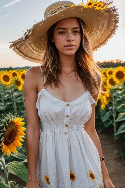 DEN_utahjaz_OF,
(walking through a field of sunflowers wearing a (summer dress:1.3) and sun hat, field, sunflowers, summer, scenic:1.1),
bokeh, f1.4, 40mm, photorealistic, raw, 8k, textured skin, skin pores, intricate details <lora:epi_noiseoffset2:1>, epiCRealism DEN_utahjaz_OF