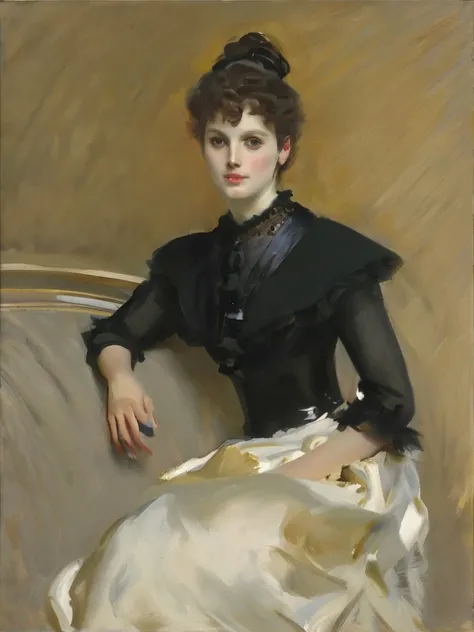 sargent,1girl,best quality,highly detailed,oil painting,<lora:sargent:0.75>,