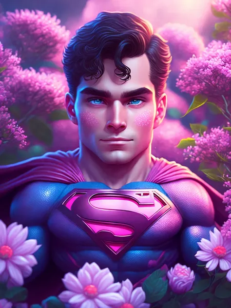 snowapocalypse <lora:loraCuteRichstyle21:1>digital art of a cute superman surrounded by pink flowers, day light, intricate, 8k resolution, super high quality, cinematic light, elegant, highly detailed, centered, digital painting, artstation, concept art, smooth, sharp focus