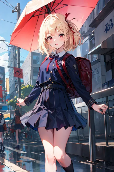 (masterpiece:1.2), best quality,pixiv,Chisato and Takina,
nishikigi chisato, multiple girls, inoue takina, lycoris uniform, black hair, blonde hair, long hair, grey dress, pleated dress, short hair, dress, two-tone dress, red eyes, umbrella, bag, ribbon, holding, hair ribbon, school uniform, red ribbon, rain, holding umbrella, bangs, black socks, red dress, socks, blue dress, white shirt, purple eyes, shirt, city, looking at viewer, long sleeves, red belt, backpack
<lora:Chisato and Takina_20230821120834:1>