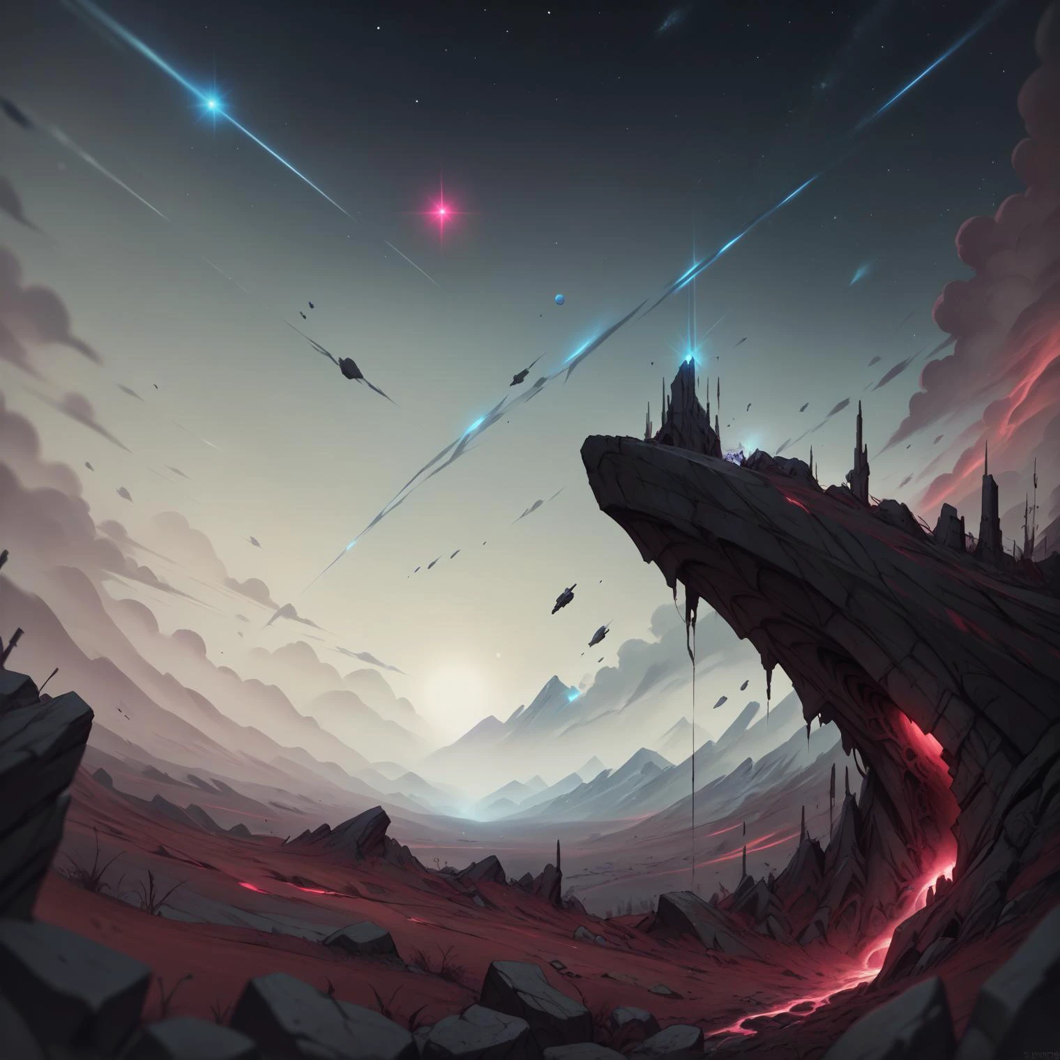 score_9, score_8_up, score_7_up, no humans, surreal, the sublime sensuality of space, landscape, abstract, depth of field, blurry foreground,