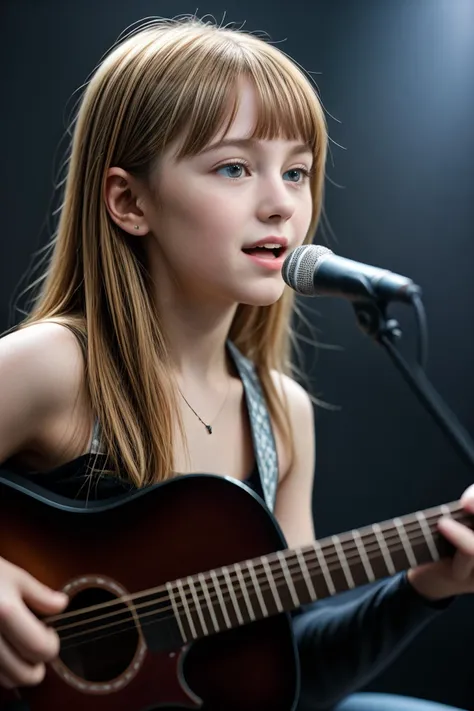 blond girl playing the piano and singing naked