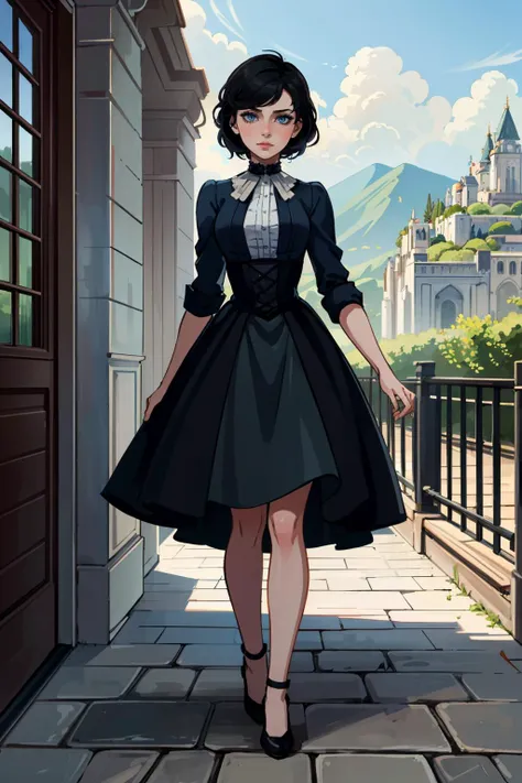 ((ultra detailed, masterpiece, best quality))
<lora:BioshockElizabeth:0.9>
BioshockElizabeth, 1girl, blue eyes, short hair, full body, standing in front of a beautiful landscape