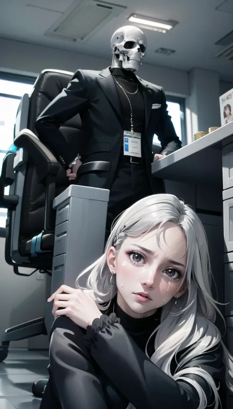 (cowboy shot), sfw, (masterpiece), (best quality:1.0), (ultra highres:1.0), detailed eyes,
BREAK
<lora:saeNiijimaPersona5_saeV10:0.8> saep5
<lora:HidingFromTerminator, sitting, under table, crying, skeleton:0.8> HidingFromTerminator, sitting, under table, crying, skeleton