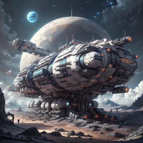 <lora:LunarPunkAI:.9> LunarPunkAI spaceship , intricate