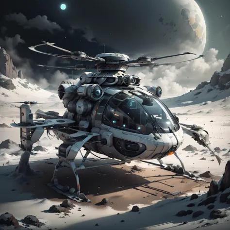 <lora:LunarPunkAI:.9> LunarPunkAI helicopter , detailed, intricate