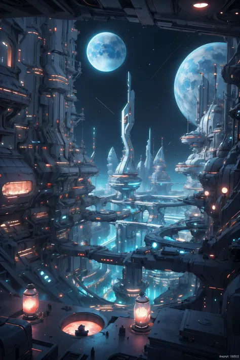 (detailed realistic background:1.3),
(official art, beautiful and aesthetic:1.2),
<lora:LunarPunkAI:1> LunarPunkAI Futuristic city wide viewpoint with a crowd of colonists, blue window lights,