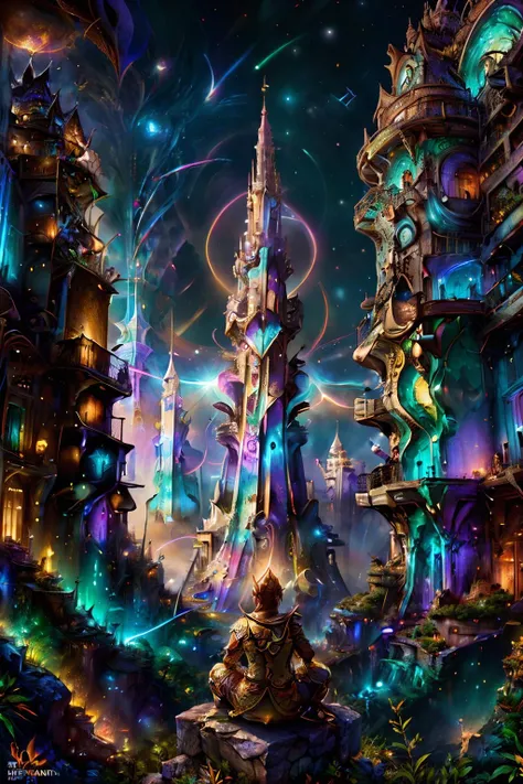 (hyper-detailed:1.4), ultra-detailed, sharp, (realistic:1.3), <lora:faestyle:0.8>,
Dazzling,Neon,
(A contemplative monk enveloped in radiant luminescence, meditating atop an opalescent mountain peak. His introspective thoughts morph into an intricate tapestry woven from ethereal constellations, each twinkling thread unfurling the profound narrative of a unique universe.)
,wizards and war machines
,
,
Tiramisu,
perfect eyes, focused,