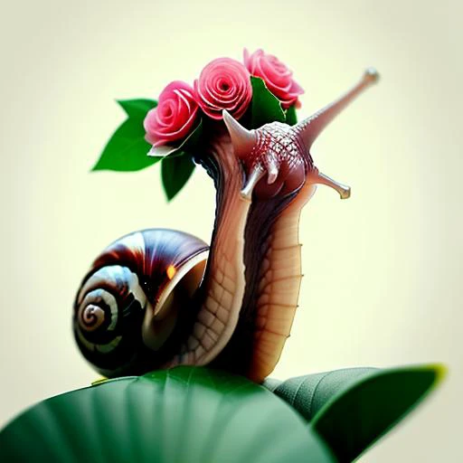 an photo of a curious happy snail wearing a flower crown. <lora:snailz5:.8>.