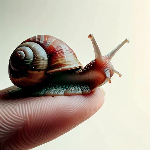 a photo of a snail next to a strawberry on a white background <lora:snailz2:.7>
