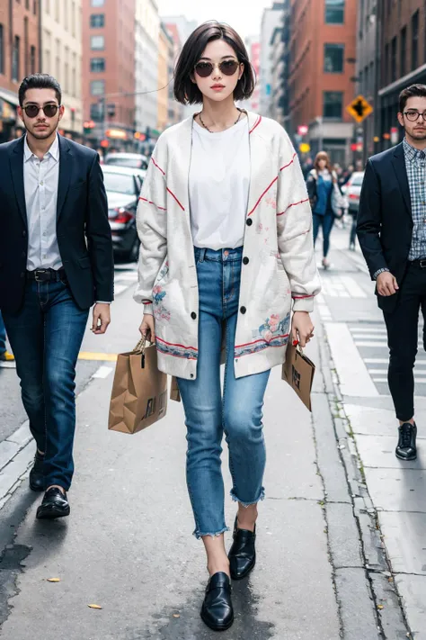 (masterpiece:1.2, best quality), realistic, 1girl, walking, full body,street style, <lora:copax_street_style:0.5>