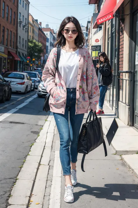 (masterpiece:1.2, best quality), realistic, 1girl, walking, full body,street style, <lora:copax_street_style:0.5>