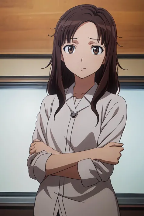 (masterpiece, best quality:1.2), highres, anime screencap, anime coloring, 1girl, solo,
Tomoko_Kawada_V1, brown hair, long hair, brown eyes,
looking at viewer, facing viewer,
<lora:add_detail_CyberAlchemist:0.4>, <lora:GoodHands-beta2:0.8>, <lora:TomokoKawadaV1-000009:0.8>