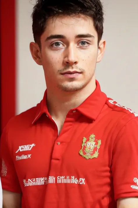 25 years old man, bokeh, (photorealistic:1.4, realistic), highly detailed CG unified 8K wallpapers, looking at viewer, (HQ skin:1.4), 8k uhd, dslr, soft lighting, high quality, film grain, Fujifilm XT3, (((full body:0.8))),
((red shirt)), (((white background, indoor room))), <lora:charlesleclerc-16:1>