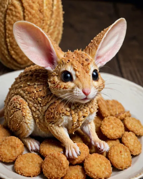 Jerboa made  of made of breaded food  <lora:Breaded_Food_XL:1>