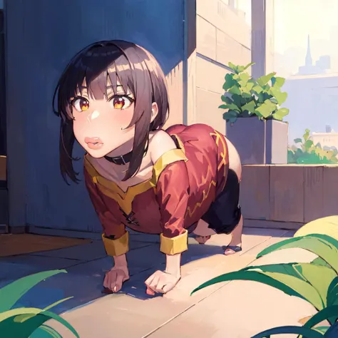 masterpiece, best quality, konosuba, megumin, Beautiful Art Style, instinctive, Alphonse Mucha, toe-point, <lora:Stallion-10:1.2> <lora:meguminLora_v3:0.5>