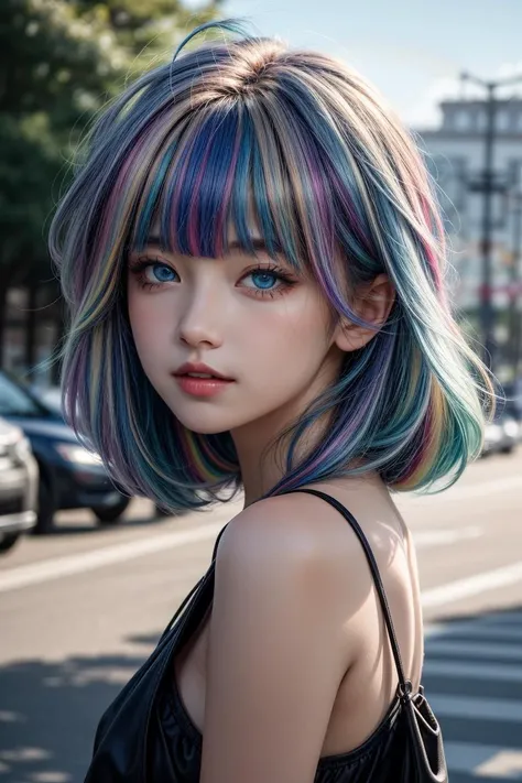 <lora:chain_leash_v0.6:1> 1girl, collar, chain leash, (wavy rainbow hair:1.2),smile, pale skin, (detailed face:1.2), (photorealistic:1.5), (masterpiece:1.2), (best quality:1.2),,pale skin,blue eyes a,narrow waist, petite small tits, ,very skinny,red lips,nude,
nsfw, <lora:more_details:0.8>,<lora:OC:0.4>,