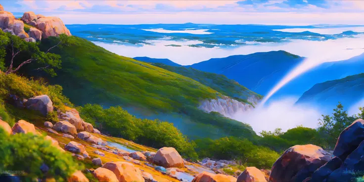 <lora:AnimeVibesV3:1.2> animevibes,
scenery, sky, landscape, (illustration:1.1), painting, detailed vegetation, ((rain)), (no humans:1.1),