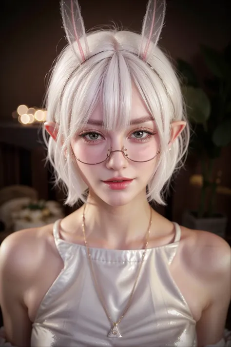 Christmas,
hat,
short hair, (white hair:1.3),
elf,
santa costume,
<lora:more_details:0.55>
<lora:AilyV1.0-000003:0.8> Aily, glasses, 1girl, solo, long hair, lips, jewelry, upper body, indoors, realistic, semi-rimless eyewear, animal ears, earphones, dress, under-rim eyewear, shiny, shiny hair, shiny skin, shiny clothes, masterpiece, extreme details, detailed, focus, masterpiece, realistic, photorealistic, 4k, 8k, 16k, highres