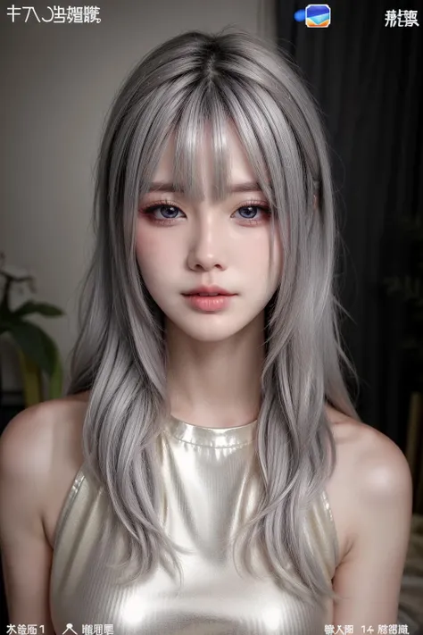 long hair,
upper body, closeup, detailed eyes,
<lora:more_details:0.65> <lora:XiaMoV1.0-000003:0.8> XiaMo, 1girl, solo, indoors, grey hair, white hair, upper body, bangs, fake screenshot, looking at viewer, shiny, shiny hair, shiny skin, shiny clothes