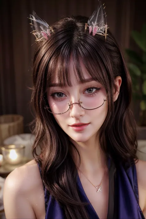 cat ears, blue eyes, 
 <lora:AilyV1.0-000003:0.8> Aily, glasses, long hair, lips, jewelry, upper body, indoors, realistic, semi-rimless eyewear, under-rim eyewear,
 <lora:more_details:0.7>, shiny, shiny hair, shiny skin, shiny clothes, masterpiece, extreme details, detailed, focus, masterpiece, realistic, photorealistic, 4k, 8k, 16k, highres