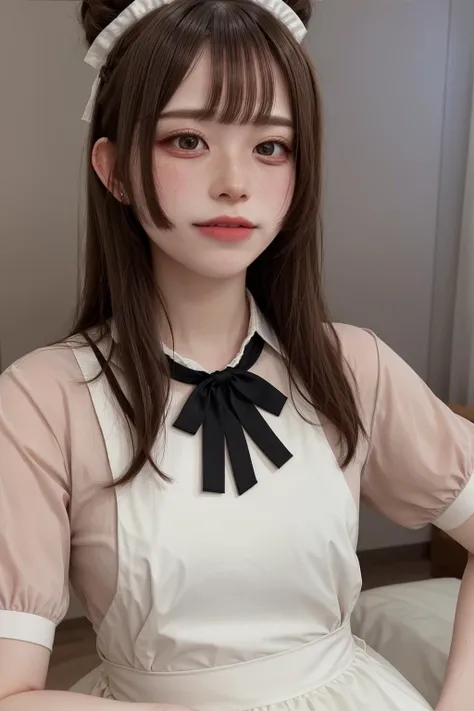 <lora:MomotaLocal_V1:0.85> Momota, 1girl, solo, long hair, black hair, maid outfit, maid, apron, (freckles:1.1), upper body, pale, <lora:himecut-local-v1-step00000180:0.75> hime cut, <lora:more_details:0.55>, masterpiece, extreme details, detailed, focus, masterpiece, realistic, photorealistic, 4k, 8k, 16k, highres, shiny, shiny hair, shiny skin, shiny clothes