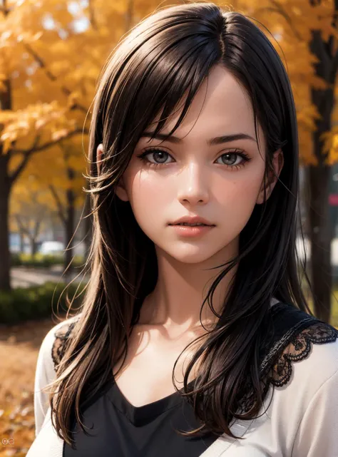 (photorealistic:1.5), 1girl, autumn