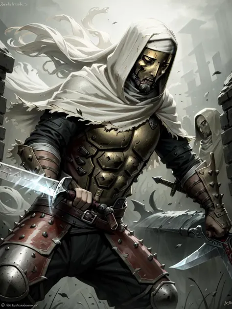 <lora:DarkestDungeon_LeperV1.0-000014:.75> LeperDD2 sword
<lora:CyberpunkStyleV3-000009:.65> PunkAI