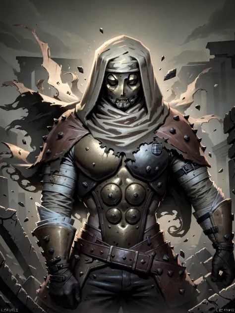 <lora:DarkestDungeon_LeperV1.0-000014:1> LeperDD2 ruins, battlefield, battle, highres, masterpiece