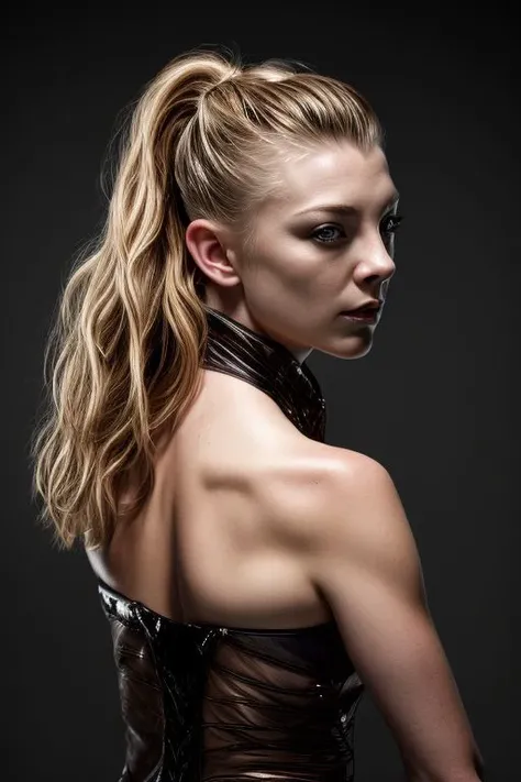 (CR-NatalieDormer-frankyfrank2k:0.9), full color portrait of woman, (oiled shiny skin:1.0), (slick undercut hair:1.0),
masterpiece, best quality, sharp focus, highres 8k uhd, ultra-detailed, rim light, deep grey background,