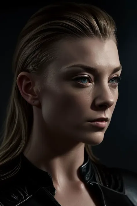 (CR-NatalieDormer-frankyfrank2k:0.9), full color portrait of woman, (oiled shiny skin:1.0), (slick undercut hair:1.0),
masterpiece, best quality, sharp focus, highres 8k uhd, ultra-detailed, rim light, deep grey background,