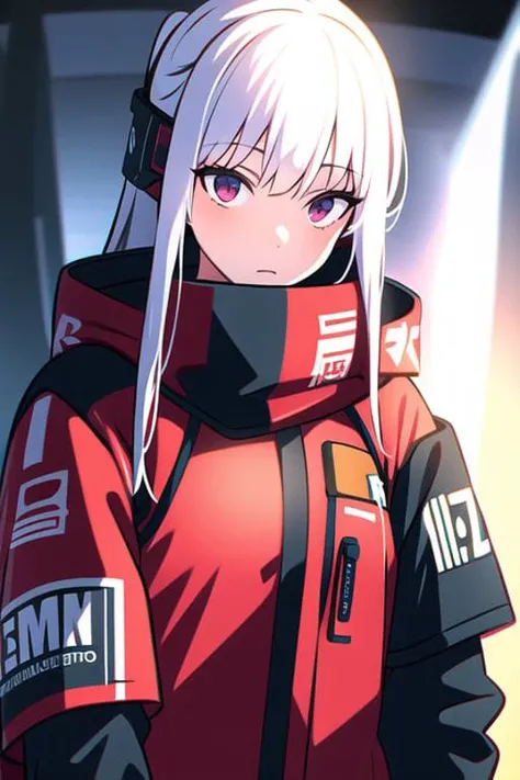 1girl, white hair, long hair, techwear <lora:strlxsslora:1>, masterpiece, bestquality, realistic, realism, jacket