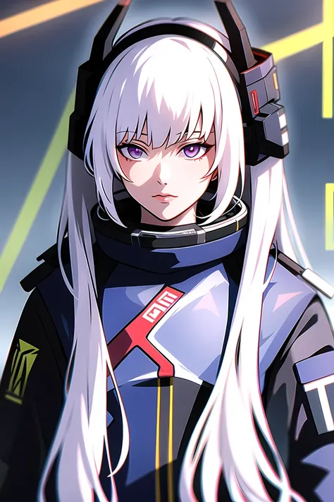 1girl, white hair, long hair, techwear <lora:strlxsslora:1>, masterpiece, bestquality, realistic, realism, jacket, looking at viewer,