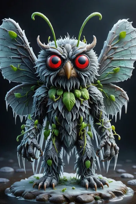 cute mothman with ominous presence made of ais-sproutz, intricate details, whimsical, magical, best quality, masterpiece <lora:Sprouting_Spring_SDXL:0.6>