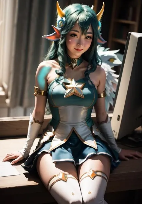 <lora:star_guardian_Soraka:0.8>, star_guardian_Soraka, solo, smile,, (masterpiece, best quality, absurdres, detailed, ultra-detailed:1.3)