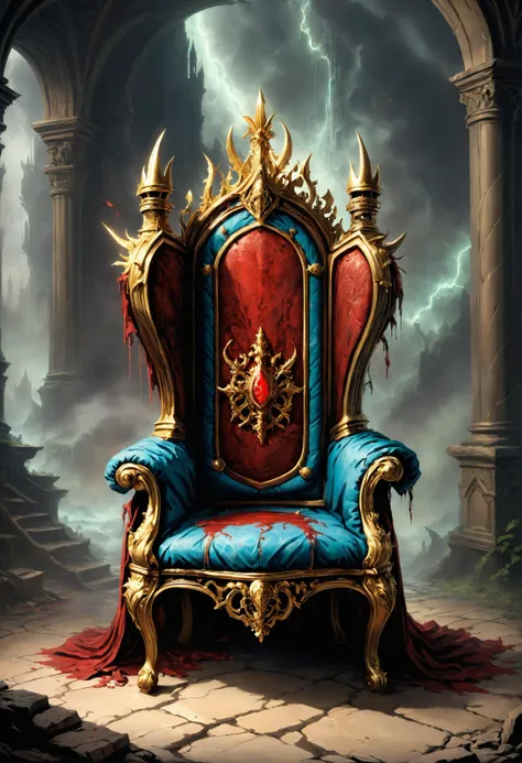 Heir apparent, I inherited a bloodstained throne for a seat, I can't afford not to believe in things unseen, But belief always been dangerous to me, <lora:Angst-v1-2_SDXL:0.7> Angst, <lora:SDXLFaeTastic2400:0.8>, Overcast Light, <lora:PE_NeonUV Style:0.7> PENeonUV