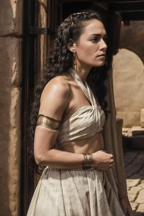 masterpiece, best quality, cinematic, volumetric lighting, very detailed, high resolution, sharp, sharp image, 4k, 8k, 35 mm,
<lora:Gorgo300Movie_LenaHeadey_smf_lora_v2:0.9>, 1girl, gorgo300-smf, solo, realistic, jewelry, earrings, long hair, armlet, black hair, hoop earrings, profile, bare shoulders, nose, black eyes, upper body, fine art parody, lips, dress,
<lora:add_detail:0.3>