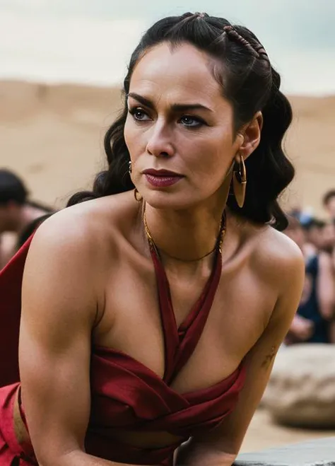 4k, high-res, masterpiece, best quality, finely detailed skin, sharp focus, (cinematic lighting), soft lighting, dynamic angle,
<lora:gorgo300_smf_lora_01-000002:0.8>, 1girl, gorgo300-smf, solo, jewelry, earrings, realistic, black hair, armlet, long hair, fine art parody, bare shoulders, parody, traditional media, upper body, lips