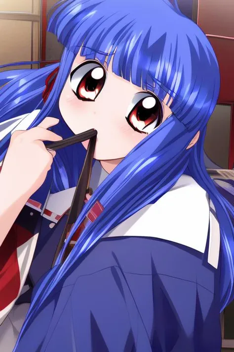 <lora:Shinonome_Mizuki:1> ShinonomeMizuki, 1girl, soro, blue hair, long hair, red eyes, bangs,
masterpiece, high quality, very_high_resolution, large_filesize, full color,
