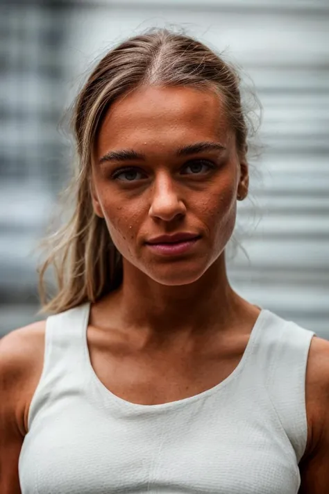 1girl, solo, portrait, ((white tank top)), looking at viewer, (blurry background), soft lighting, masterpiece, best quality, ultra-detailed, ultra high res, (photorealistic:1.4), raw photo, (realistic:0.2), 8k HDR, f1.4, 40mm, photorealistic, raw, 8k, textured skin, skin pores, intricate details
<lora:skin_texture_v2:0.5> <lora:epiCRealismHelper:0.8> <lora:0add_detail:1> <lora:vd02_swe_lora_v01:1> vd02