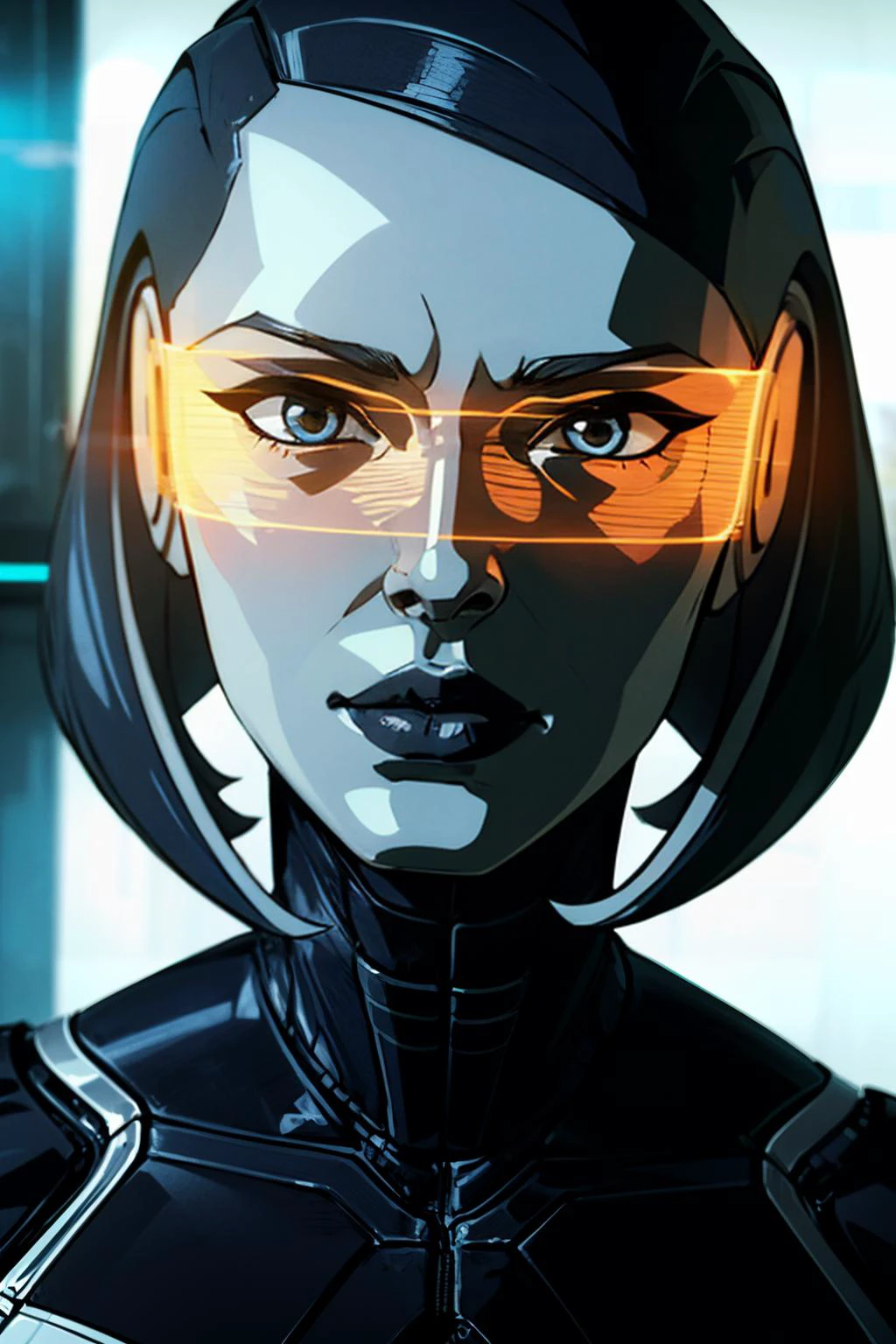 (best quality, masterpiece, perfect face) <lora:Edi-10:0.7> Edi, female, woman, holographic orange glasses, cyberpunk glass wall, cyborg shop, neon lights, <lyco:EnvyBeautyMix29:0.3> <lora:add_detail:0.7> (hyper realism, soft light, dramatic light, sharp, HDR)
