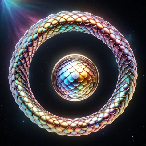 iridescent scales ring system,sharp,neutron star,sharp,cosmic,<lora:DeverScalesXL:1>,dvrscls,