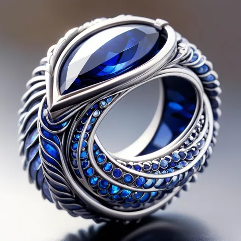 sapphire scales ring system,sharp,gemstone,sharp,cosmic,<lora:DeverScalesXL:1>,dvrscls,