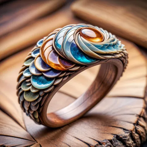 HDR photo of wood scales ring system,sharp,gemstone,sharp,cosmic,<lora:DeverScalesXL:1>,dvrscls, . High dynamic range