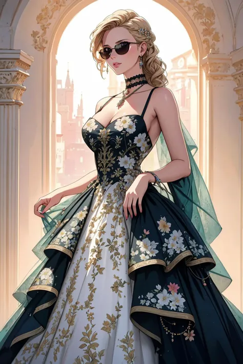 ((Masterpiece, best quality,edgQuality)),solo,1girl,
wrenchelegadome,floral dress,blonde Nadia with sunglasses and a choker
<lora:wrenchelegadome:1> <lora:Ultimate_Nadia:0.5>