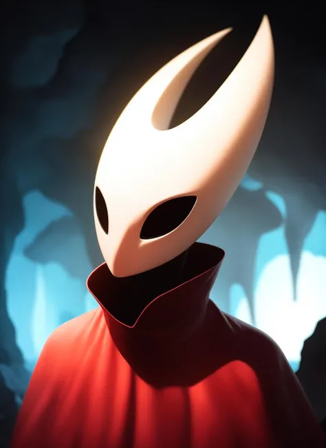hornet, furry female, anthro, portrait, close-up, red cloak, solo, (best quality), (detailed dark cave background:1.2), dramatic lighting, (detailed skin:1.1), looking at viewer, (black neck:1.1), <lora:hornet-v1:1>