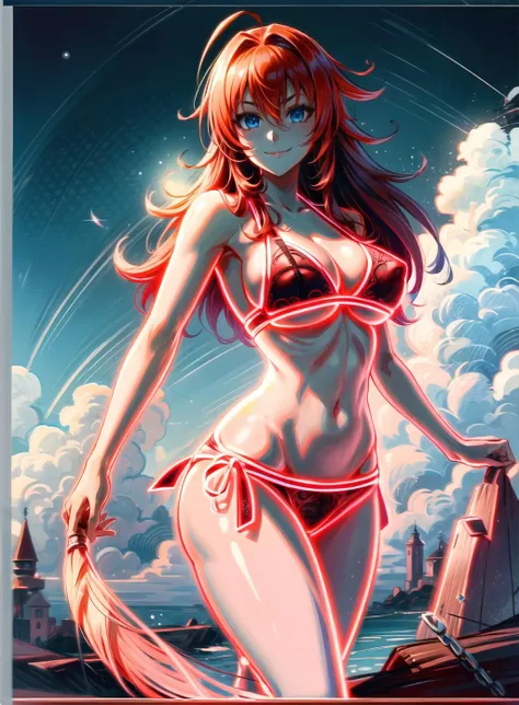 Giantess appears from underwater in front of a giant cruise ship, the cruise ship looks very small in front of her because it is giant, she is naked, she has red hair and white skin, she has small breasts but very sexy legs and her body is very curvy. Goddess, Attack, giant, cruise ship, naked, sexy, hot, ocean, in middle of the ocean, without buildings, High quality, Red hair, hottest, tall girl, sexy legs, monster girl, cruise ship, giant cruise, attacking, evil, mad